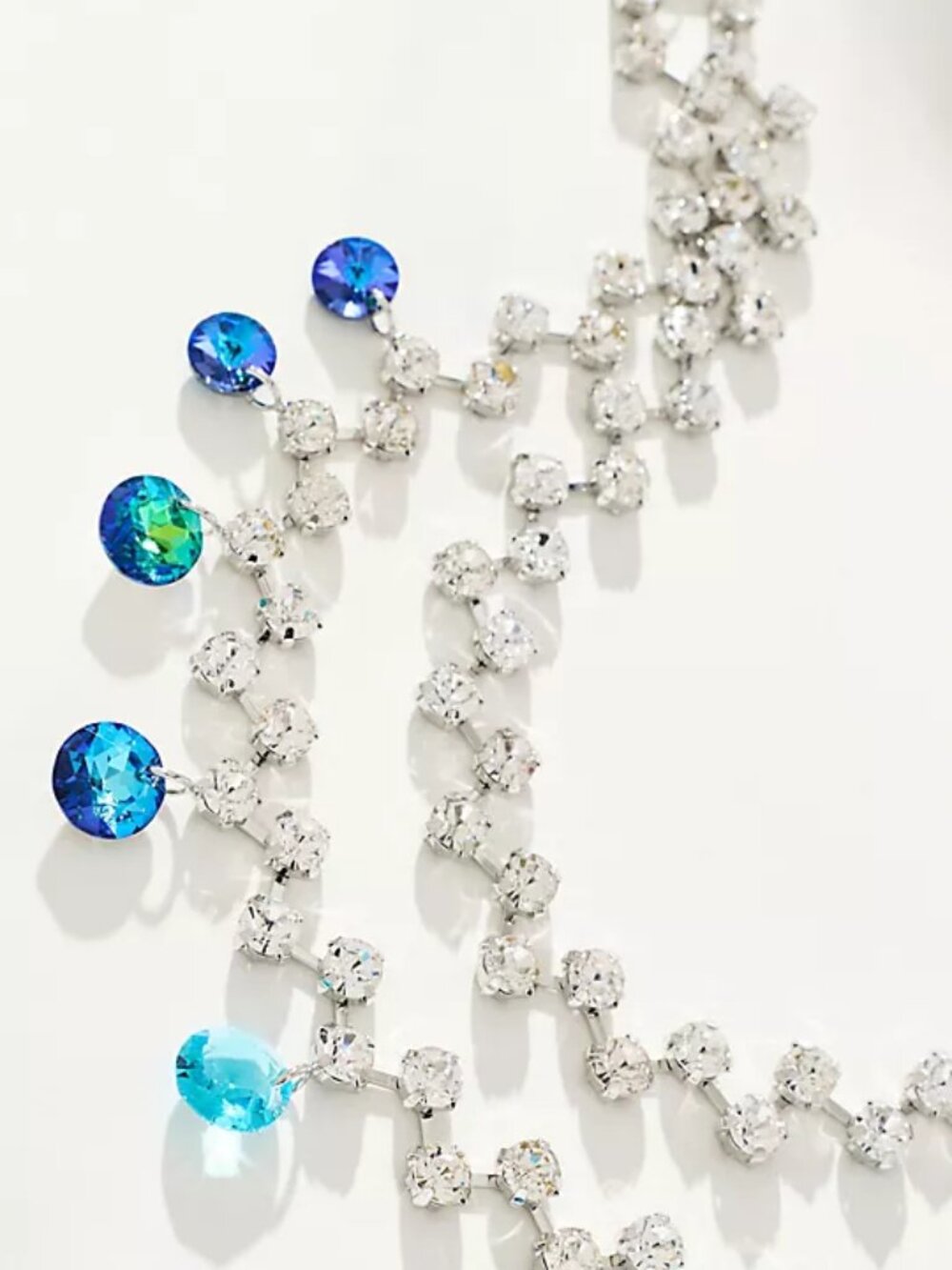 Anthropologie Jeweled Crystal Necklace, Sapphire - Picture 2 of 2
